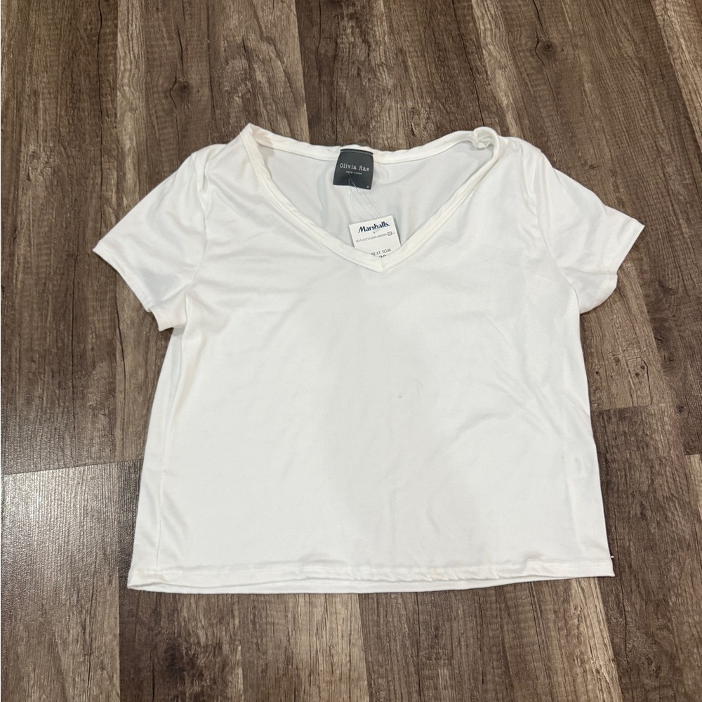 Marshalls White Crop Relaxed T-Shirt